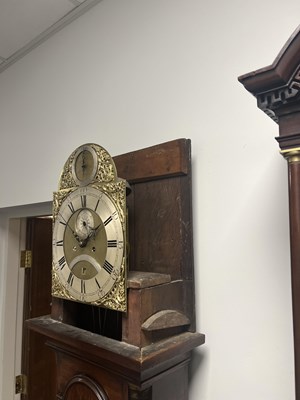 Lot 958 - THOMAS ISLES, LONDON. A GOOD GEORGE III FIGURED MAHOGANY EIGHT DAY LONGCASE CLOCK