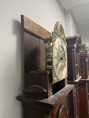 Lot 958 - THOMAS ISLES, LONDON. A GOOD GEORGE III FIGURED MAHOGANY EIGHT DAY LONGCASE CLOCK