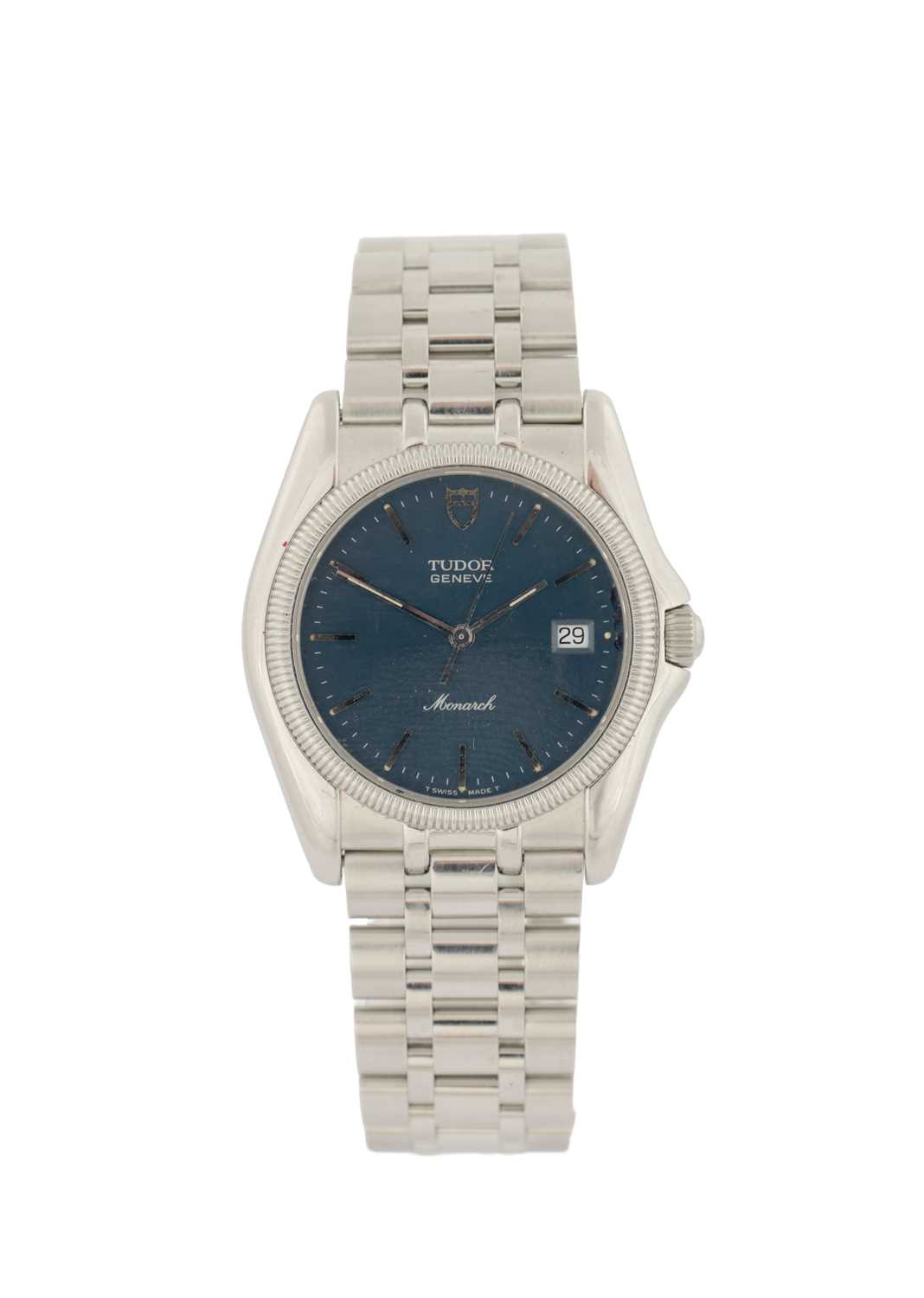Lot 302 - A GENTLEMAN'S VINTAGE TUDOR MONARCH STAINLESS STEEL WRISTWATCH