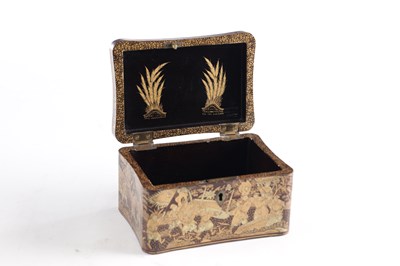 Lot 50 - A 19TH CENTURY CHINESE EXPORT LACQUERWORK TEA CADDY