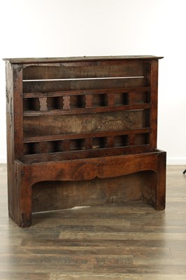 Lot 1160 - AN UNUSUAL 18TH CENTURY PRIMITIVE OAK MINIATURE DRESSER