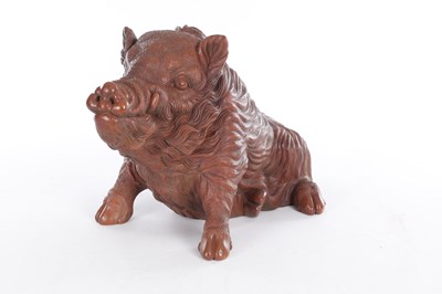 Lot 60 - A LARGE CASED JAPANESE MEIJI PERIOD CARVED HARDWOOD SCULPTURE BY ISHIKAWA KOMEI
