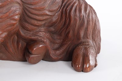 Lot 60 - A LARGE CASED JAPANESE MEIJI PERIOD CARVED HARDWOOD SCULPTURE BY ISHIKAWA KOMEI