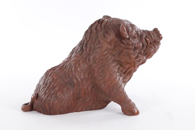 Lot 60 - A LARGE CASED JAPANESE MEIJI PERIOD CARVED HARDWOOD SCULPTURE BY ISHIKAWA KOMEI