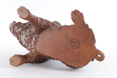Lot 60 - A LARGE CASED JAPANESE MEIJI PERIOD CARVED HARDWOOD SCULPTURE BY ISHIKAWA KOMEI