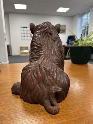 Lot 60 - A LARGE CASED JAPANESE MEIJI PERIOD CARVED HARDWOOD SCULPTURE BY ISHIKAWA KOMEI