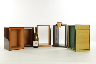Lot 569 - A COLLECTION OF FIVE ART DECO VENNERED DISPLAY STANDS