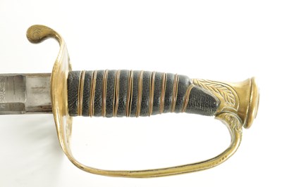 Lot 477 - A US MODEL 1850 UNION STYLE OFFICER'S SWORD WITH STEEL SCABBARD