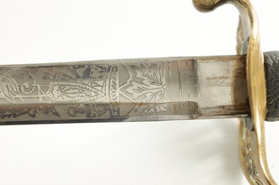 Lot 477 - A US MODEL 1850 UNION STYLE OFFICER'S SWORD WITH STEEL SCABBARD