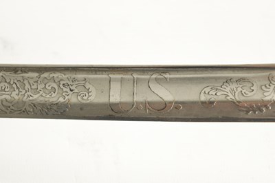 Lot 477 - A US MODEL 1850 UNION STYLE OFFICER'S SWORD WITH STEEL SCABBARD