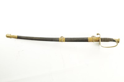 Lot 477 - A US MODEL 1850 UNION STYLE OFFICER'S SWORD WITH STEEL SCABBARD
