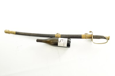Lot 477 - A US MODEL 1850 UNION STYLE OFFICER'S SWORD WITH STEEL SCABBARD