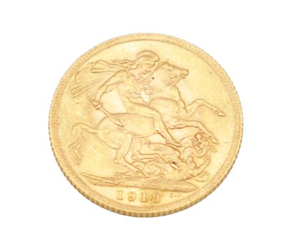 Lot 283 - A 1913 GEORGE V GOLD SOVEREIGN COIN