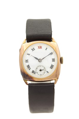 Lot 1184 - A 1930'S 9CT GOLD WRISTWATCH