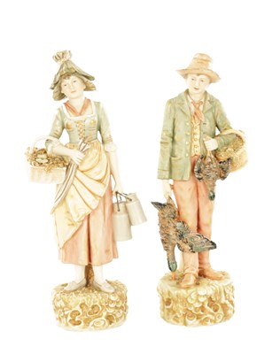 Lot 49 - A PAIR OF 20TH CENTURY ROYAL DUX PORCELAIN FIGURES