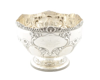 Lot 122 - A LARGE EDWARDIAN SILVER ROSE BOWL