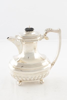 Lot 107 - A GOOD QUALITY GEORGE VI SILVER FOUR PIECE SILVER TEA SERVICE