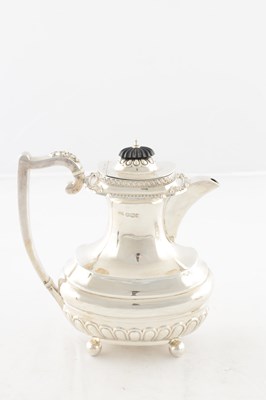 Lot 107 - A GOOD QUALITY GEORGE VI SILVER FOUR PIECE SILVER TEA SERVICE
