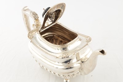 Lot 107 - A GOOD QUALITY GEORGE VI SILVER FOUR PIECE SILVER TEA SERVICE