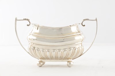 Lot 107 - A GOOD QUALITY GEORGE VI SILVER FOUR PIECE SILVER TEA SERVICE