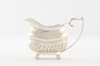 Lot 107 - A GOOD QUALITY GEORGE VI SILVER FOUR PIECE SILVER TEA SERVICE