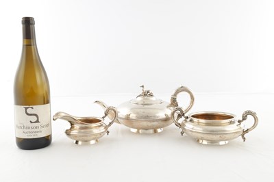 Lot 161 - A GEORGE IV SILVER THREE PIECE TEA SET