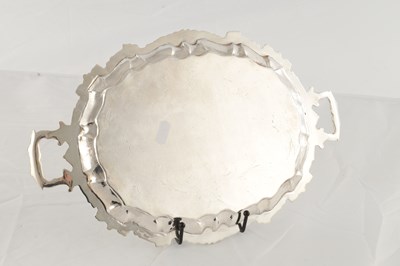 Lot 164 - A CONTINENTAL TWIN-HANDED SILVER TRAY