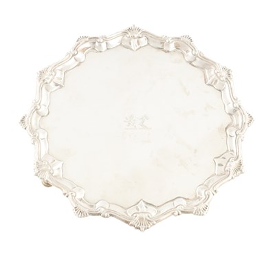 Lot 185 - A GEORGE III SILVER SALVER