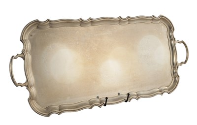 Lot 80 - A 20TH CENTURY SILVER TWIN-HANDLED TRAY