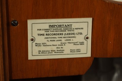 Lot 1388 - NATIONAL TIME RECORDER CO. LTD. A LATE 19TH CENTURY OAK CASED CLOCKING IN MACHINE