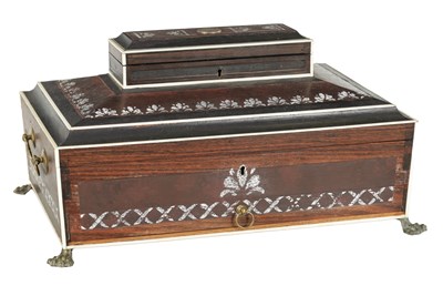 Lot 482 - A LARGE EARLY 19TH CENTURY ANGLO INDIAN WORKBOX