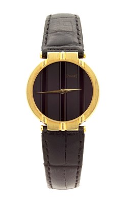 Lot 1187 - A LADIES' 18CT GOLD PIAGET "POLO" WRISTWATCH