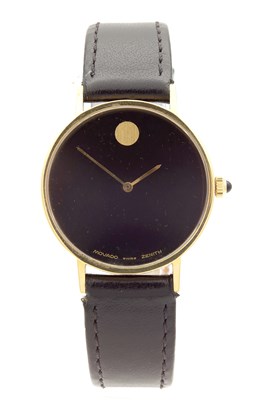 Lot 1243 - A GENTLEMAN'S 18CT GOLD MANUAL WIND MOVADO ZENITH WRISTWATCH