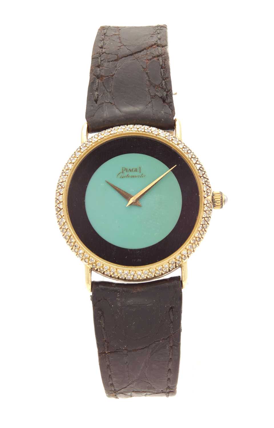 Lot 1172 - A GENTLEMAN'S 18CT GOLD AND DIAMOND SET PIAGET AUTOMATIC WRISTWATCH