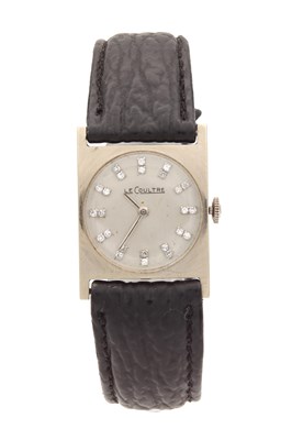 Lot 1247 - A VINTAGE 14CT WHITE GOLD LE COULTRE MANUAL WIND WRISTWATCH