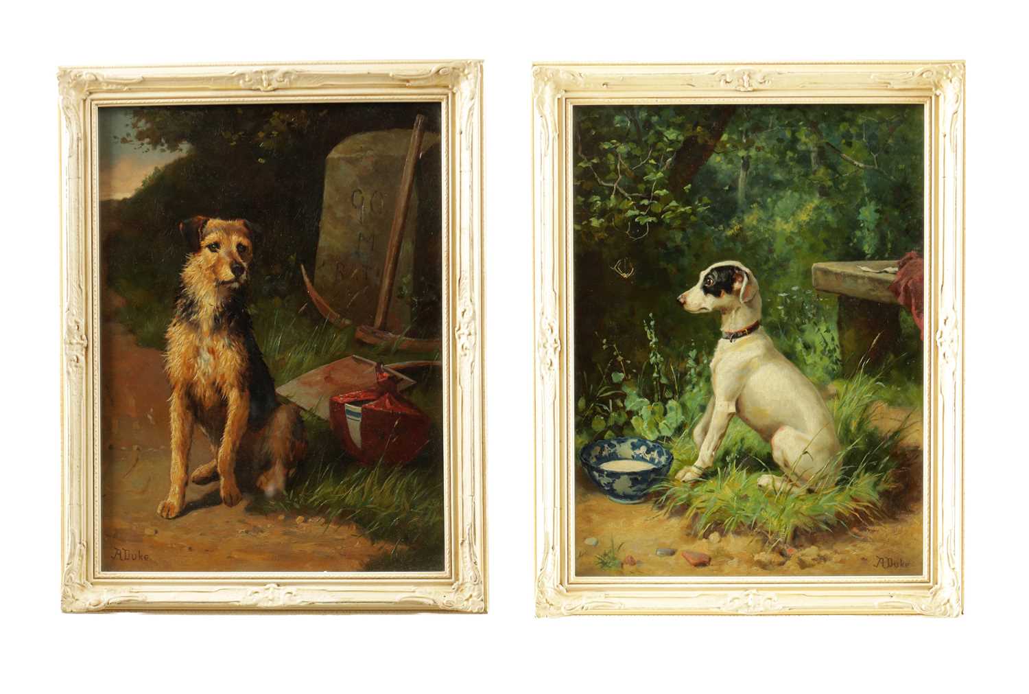 Lot 678 - ALFRED DUKE (BRITISH 1863-1905) A PAIR OF OILS ON CANVAS