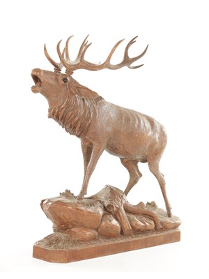 Lot 772 - A FINELY CARVED BLACK FOREST SCULPTURE