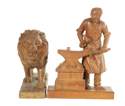 Lot 828 - TWO LATE 20TH CENTURY CARVINGS
