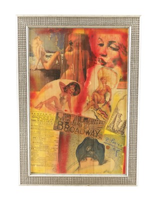 Lot 693 - PIETRO PSAIER (ITALIAN, 1936-2004) A MID 20TH CENTURY MIXED MEDIA PANEL BROADWAY BABES SERIES NO. 582