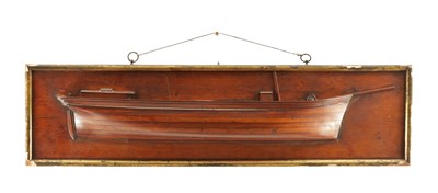 Lot 903 - A GOOD 19TH CENTURY MAHOGANY HALF-HULL SHIPS MODEL