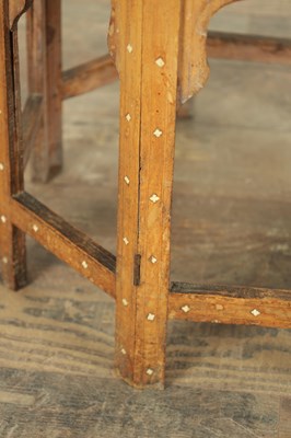 Lot 558 - A 19TH CENTURY INDIAN HARDWOOD AND BONE INLAID OCTAGONAL TABLE