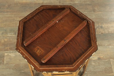 Lot 558 - A 19TH CENTURY INDIAN HARDWOOD AND BONE INLAID OCTAGONAL TABLE