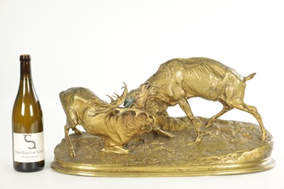 Lot 888 - AFTER JULES MENE. A FRENCH 19TH CENTURY GILT BRONZE SCULPTURE