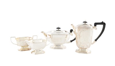 Lot 95 - A MID 20TH CENTURY SILVER FOUR PIECE TEA SET