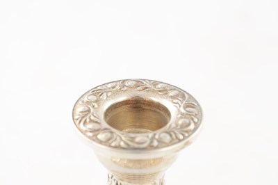 Lot 135 - A PAIR OF 20TH CENTURY SILVER CANDLE STICKS