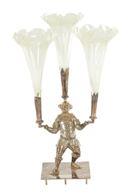 Lot 175 - A 19TH CENTURY SILVER PLATED FIGURAL EPERGNE