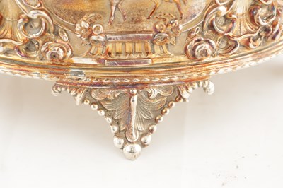 Lot 146 - A 19TH CENTURY SILVER PLATED ELKINGTON TYPE BISCUIT BARREL