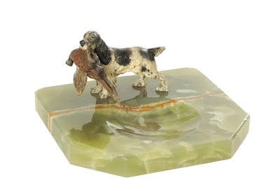 Lot 1075 - ATT. FRANZ BERGMAN. A 20TH CENTURY AUSTRIAN COLD PAINTED BRONZE AND ONYX