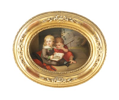 Lot 15 - A 19TH CENTURY BERLIN PAINTED PORCELAIN OVAL PLAQUE