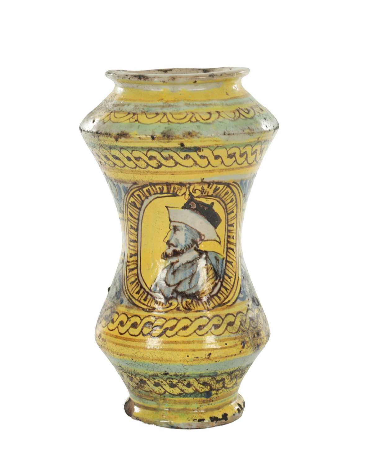Lot 41 - A SICILIAN MAIOLICA ALBARELLO JAR
